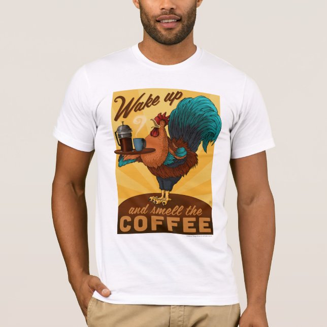 Camiseta Rooster - Despierta y Huele el café (Anverso)