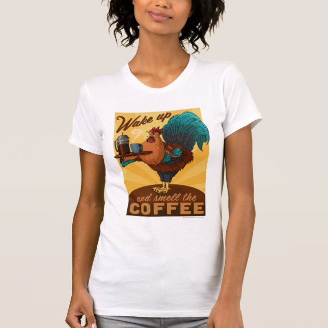 Camiseta Rooster - Despierta y Huele el café (Anverso)