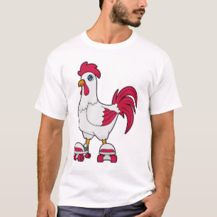 Camiseta Rooster en patinaje en línea con patines de patina