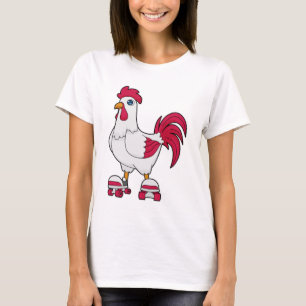 Camiseta Rooster en patinaje en línea con patines de patina