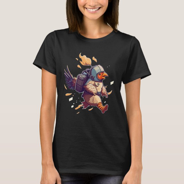 Camiseta Rooster espacial con paquete Jet (Anverso)