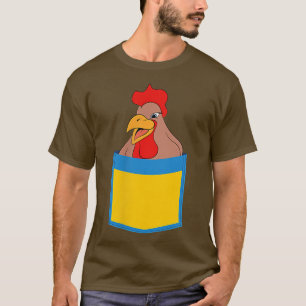 Camiseta Rooster Farmer Animal Lover Farm Bird Cute Pocket 