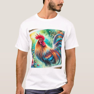 Camiseta Rooster in Morning Light 010924AREF133 - Watercolo