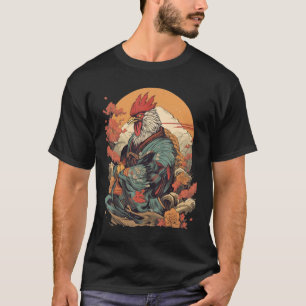 Camiseta Rooster japonés de Samurai