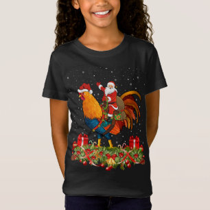 Camiseta Rooster Lover Xmas Regalo Santa Riding Rooster Chr