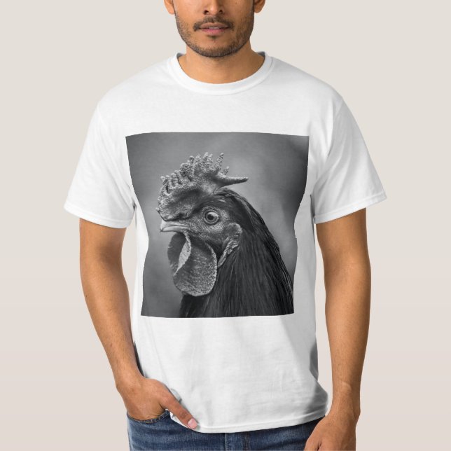 Camiseta Rooster negro y blanco (Anverso)