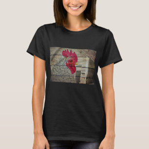 Camiseta Rooster Rustic Chicken Coop Barn Board