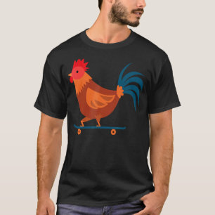 Camiseta Rooster Skateboard Farm Poultry Skateboard