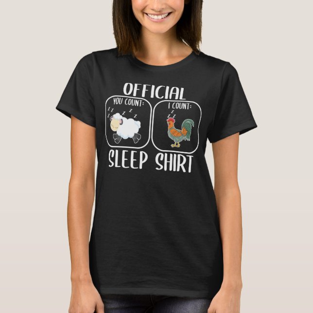Camiseta rooster sleeping shirt counting sheep (Anverso)