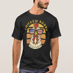 Camiseta Rooster US Gafas de sol Pollo Papi Retro Bandera d