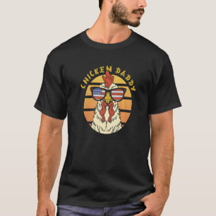 Camiseta Rooster US Gafas de sol Pollo Papi Retro Bandera d