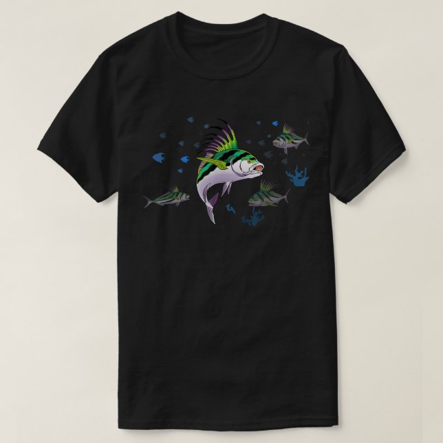 Camiseta Roosterfish Shirt Rooster Pescado (Diseño del anverso)