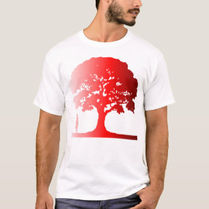 Camiseta Rootado en rojo - Minimalista árbol Silhouette T-S