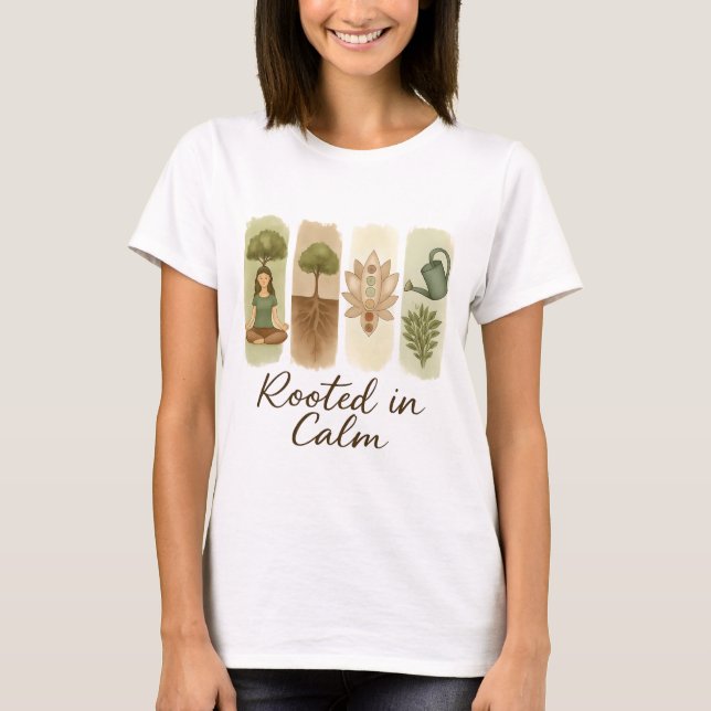 Camiseta Rooted in Calm Chakra Tree Art (Anverso)