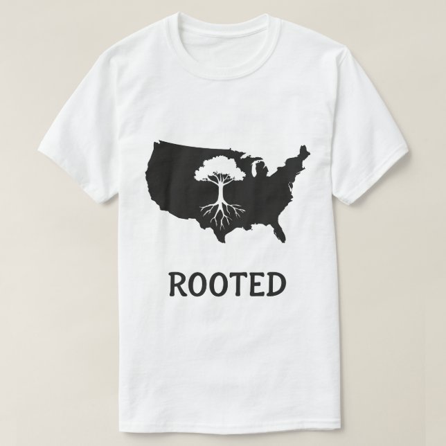 Camiseta Rooted USA Tree Graphic T-Shirt (Diseño del anverso)