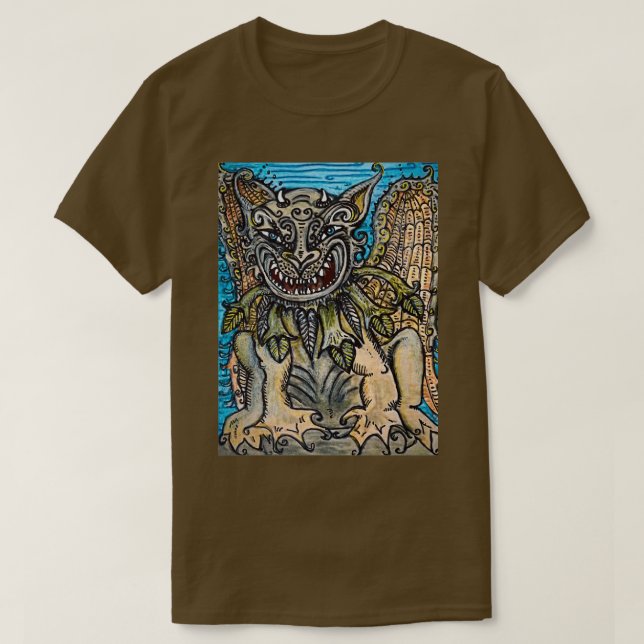 Camiseta ROOTS GARGOYLE Mythical Creature Illustration Cree (Diseño del anverso)