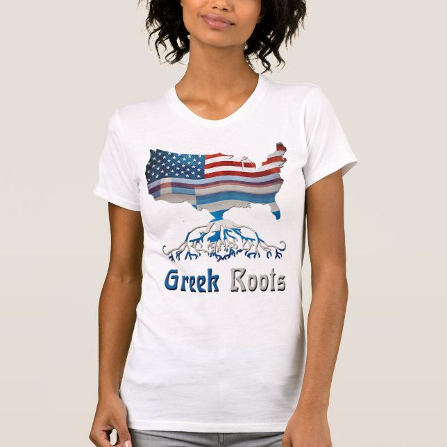 Camiseta Roots griegos estadounidenses (Anverso)