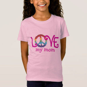 Camiseta Ropa a juego de la mamá y de la hija - paz y amor