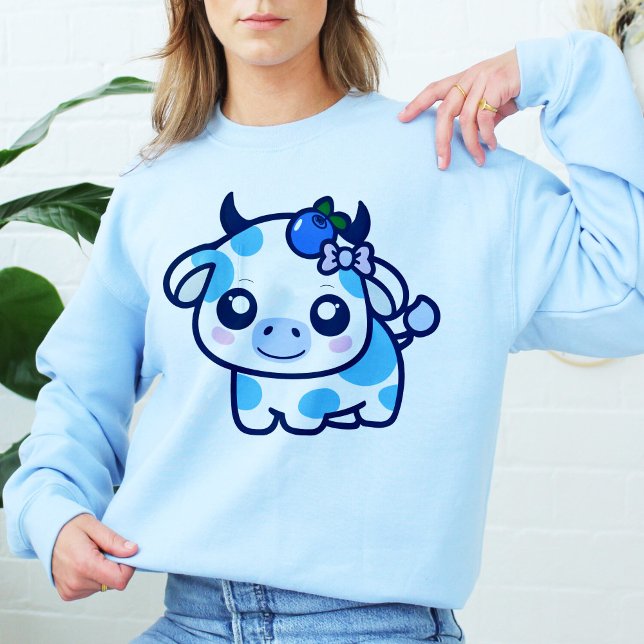 Camiseta Ropa azul de arándano azul de vaca Kawaii regalo d (Subido por el creador)