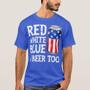 Camiseta Ropa blanca roja y cerveza al 4 de julio Hombres M