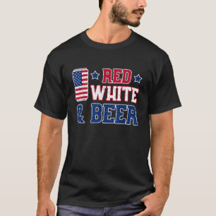 Camiseta Ropa blanca y cerveza EE.UU. 4 de julio Regalo de