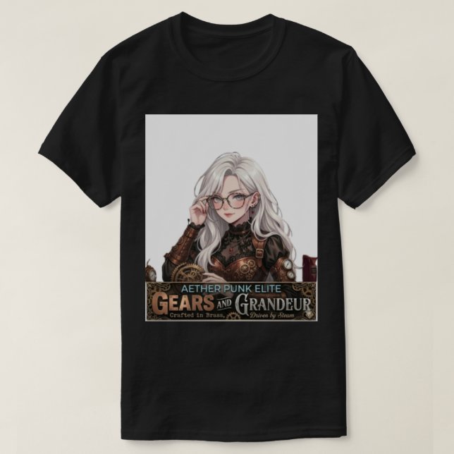 Camiseta Ropa callejera de chica de anime Steampunk - Élite (Diseño del anverso)