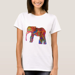 Camiseta Ropa colorida del elefante