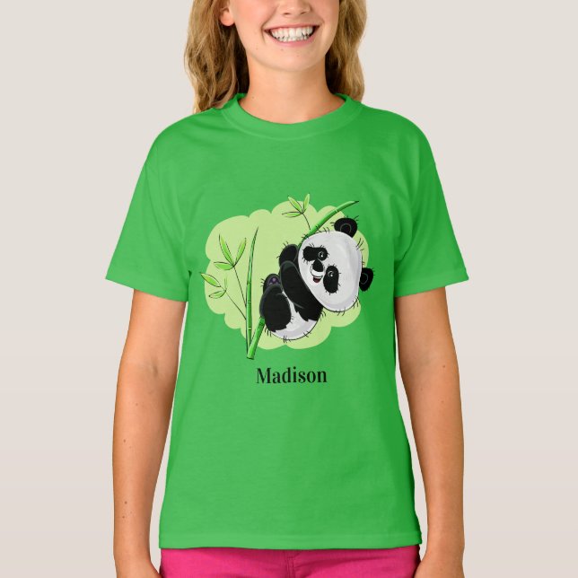 Camiseta Ropa conocida de encargo de la panda linda (Anverso)