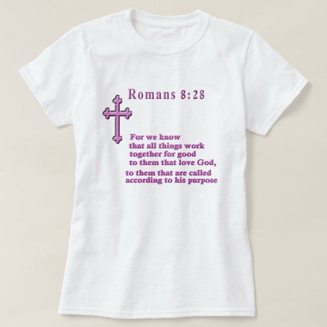 Camiseta Ropa cristiana 8:28 (Diseño del anverso)