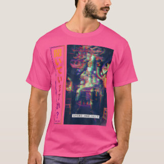 Camiseta Ropa De Arte Ciberpunk De Japón En Vaporwave Glitc