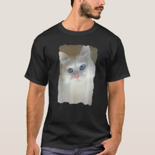 Camiseta Ropa De Arte De Gato Blanco Corta Gatos Gatos Gato