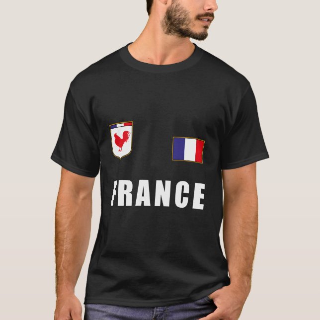 Camiseta Ropa De Bandera Francesa Para Hombres (Anverso)