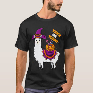 Camiseta Ropa de bruja de llama dulce de Halloween truco o 