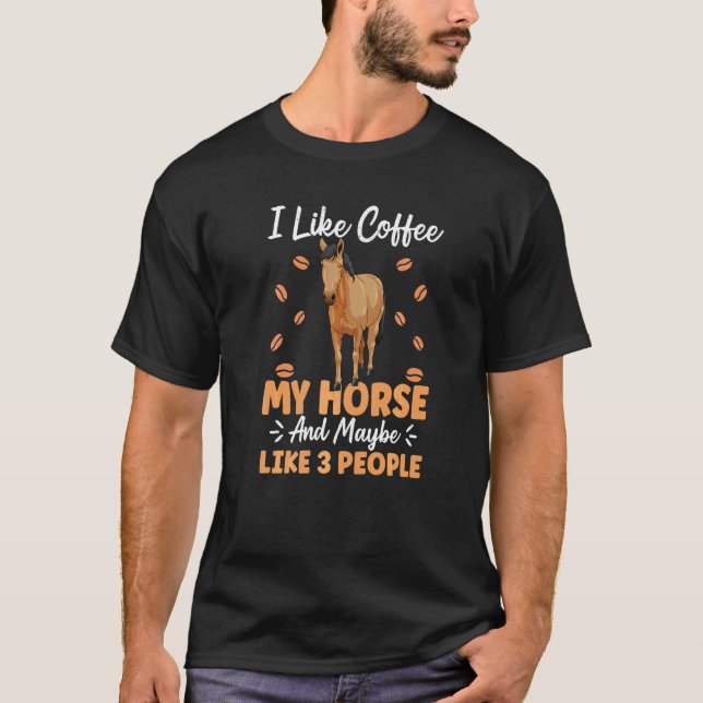 Camiseta Ropa De Caballo Adicta Al Café Para Dueña De Cabal (Anverso)