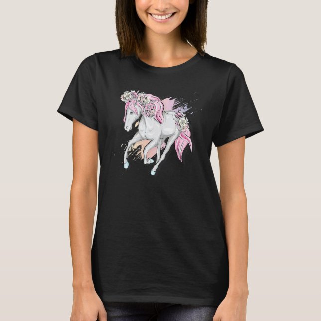 Camiseta Ropa de caballo con flores para caballos animales (Anverso)