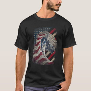 Camiseta Ropa de caballo Patriótico Caballo Bandera America