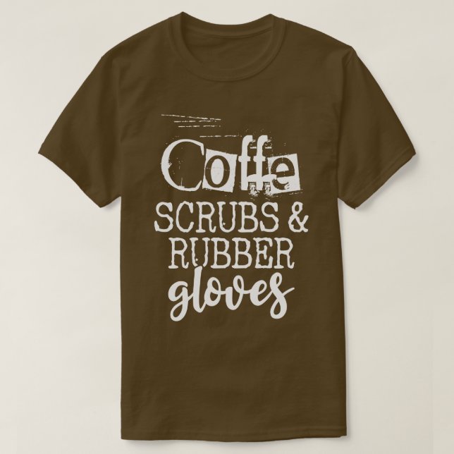 Camiseta Ropa de café y guantes de goma (Diseño del anverso)