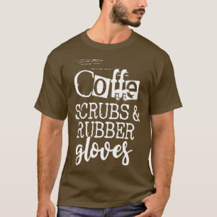 Camiseta Ropa de café y guantes de goma