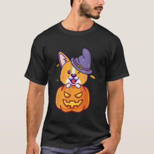 Camiseta Ropa De Calabaza Corgi Halloween Para Hombres Muje