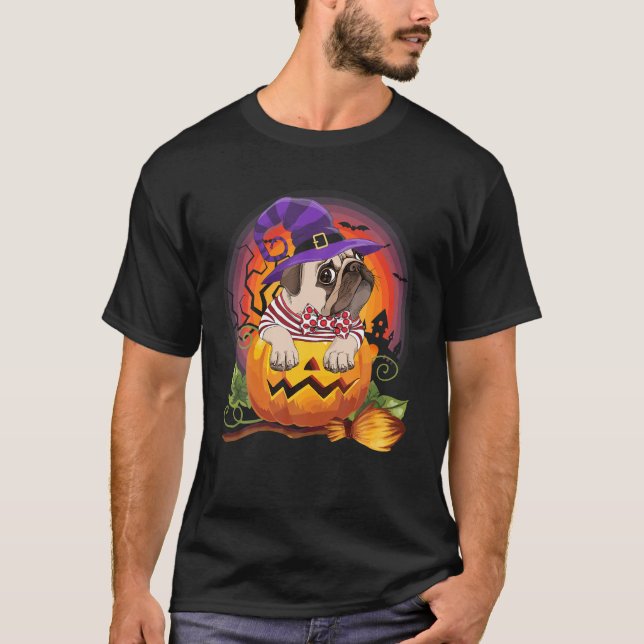 Camiseta Ropa de calabaza de bruja Halloween Ropa de amante (Anverso)