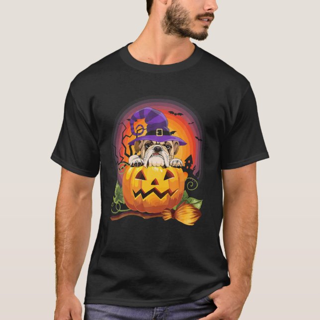 Camiseta Ropa de calabaza de bruja Halloween Ropa de amante (Anverso)