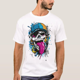 Camiseta Ropa de calle Rebel Skull Graffiti