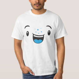 Camiseta Ropa de Cara de Kawaii Sonriente Azul