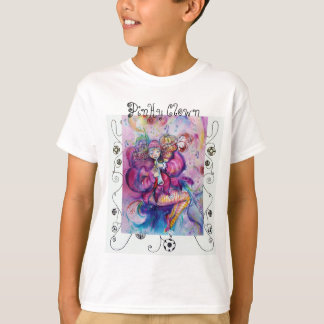 CAMISETA ROPA DE COLOR ROSA MUSICAL CON PLANTAS GEOMÉTRICAS
