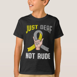 Camiseta Ropa de Conciencia del Lenguaje Asl Solo Sordo No 