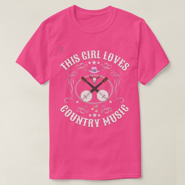 Camiseta Ropa de conciertos de música country a este chica  (Diseño del anverso)