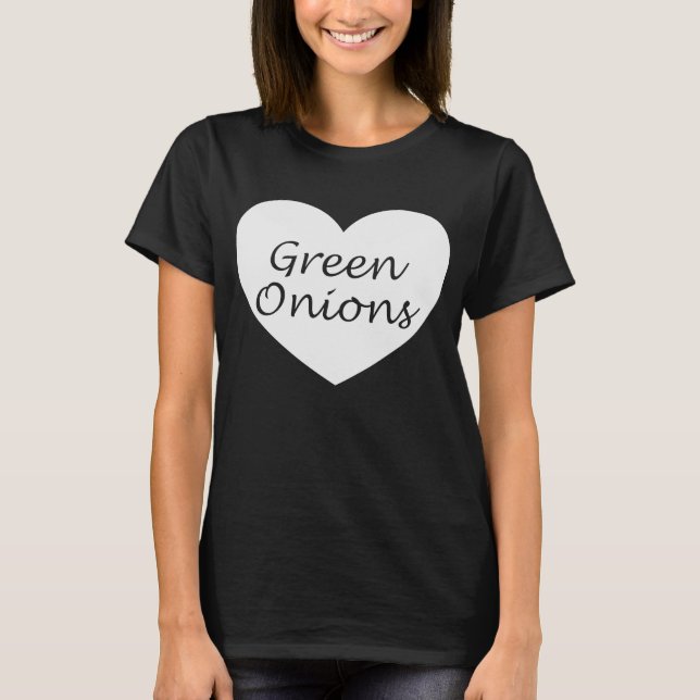Camiseta Ropa de Corazón de Cebolla Verde Unicas Cebollas (Anverso)