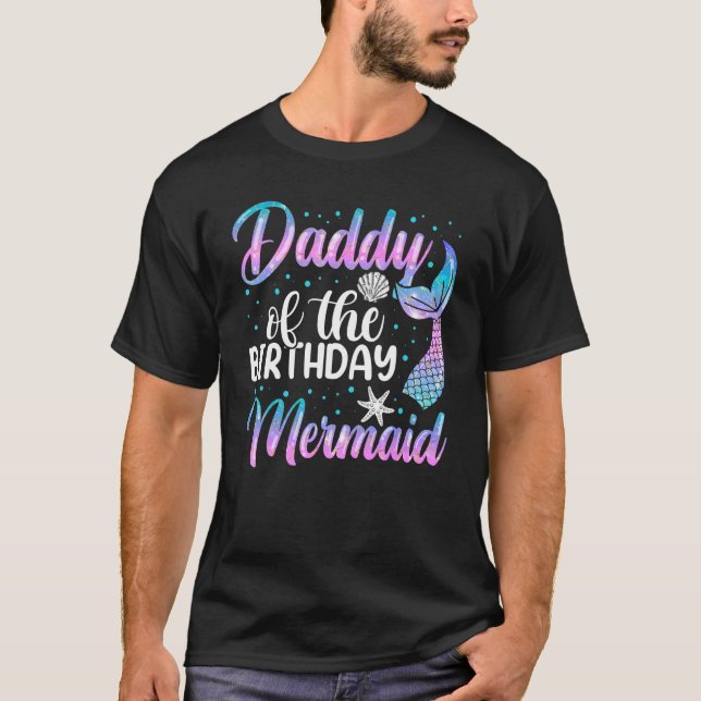 Camiseta Ropa De Cumpleaños De Sirena Para Los Hombres Padr (Anverso)