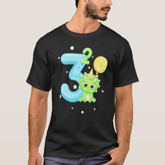 Camiseta Ropa de cumpleaños Niño de 3 años de edad (Anverso)