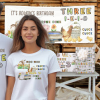Ropa de cumpleaños número 3 de granja Three-i-e-i-